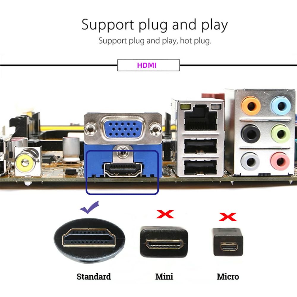 Cablecc 4K HDMI Virtual Display Adapter with DDC EDID Dummy Headless Ghost Display Emulator for HDTV 1.4 Plug, 4K@60Hz