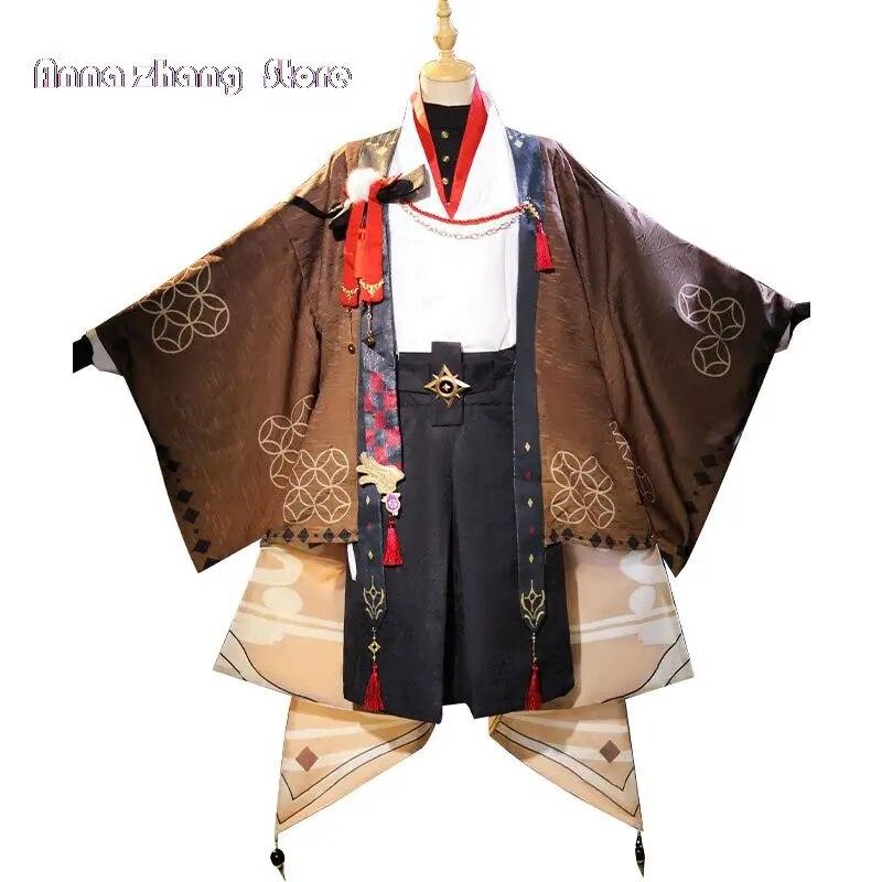 PÅ LAGER Aether Cosplay Spill Genshin Impact Aether Doujin Cosplay Kostyme Kimono Reisende Halloween Aether Doujin