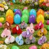 24/48pcs Easter Egg and Plush Bunny Set Kids Surprise Gift Basket Filler Egg Hunt Game Supplies Birthday Party Favors Decoration