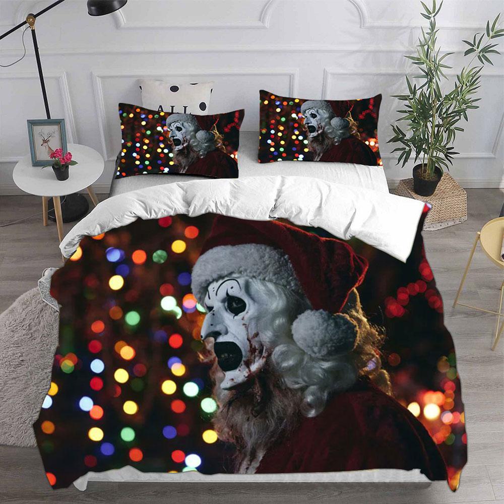 Terrifier 3 () Bedding Sets Bed Cover Comforter Duvet Cover Pillow Case 2-3 Pieces Sets Horror Christmas Decoration