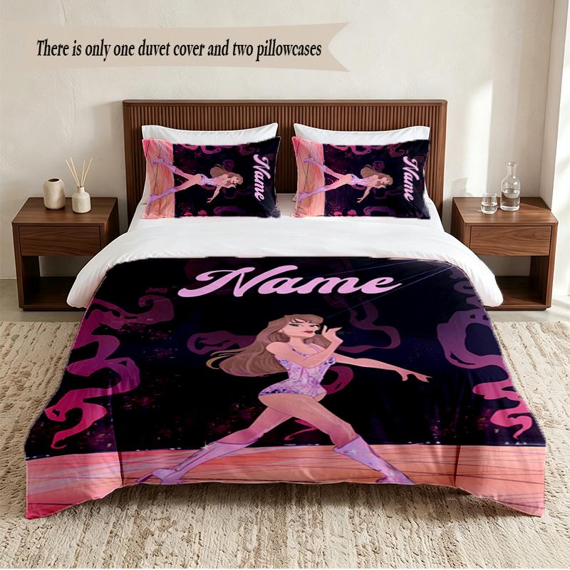 Taylor Personalized Custom Name 3‑Piece Bedding Set Soft Duvet Cover Set For Bedroom Home Decor
