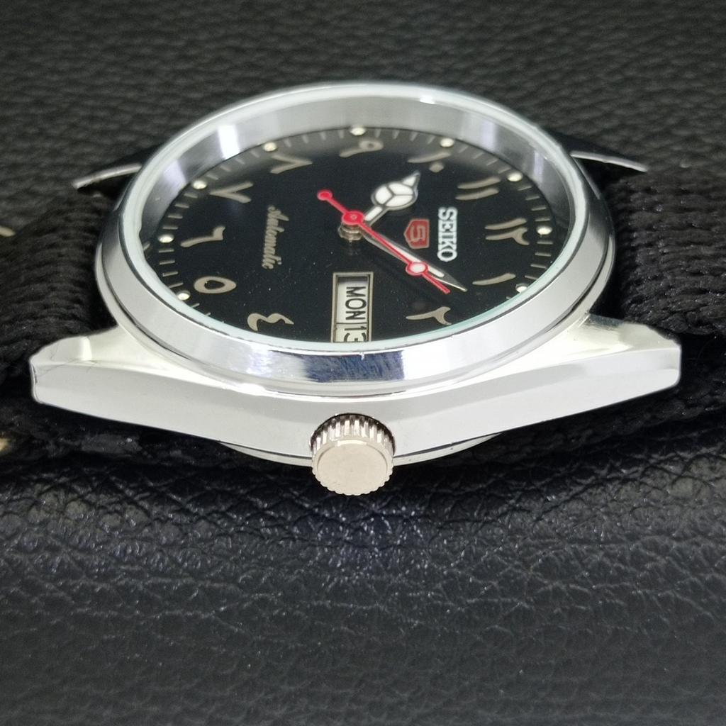 REFURBISHED SEIKO 5 AUTOMATIC 6309A VINTAGE JAPAN MENS BLACK WATCH A441269-4 Sk-a441269