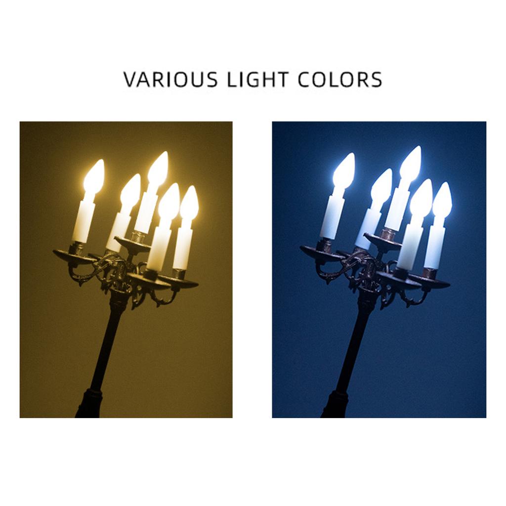 1/87 Scale Candlesticks Lights Model Sand Table Building Model Candle Led Light Dolls House Furniture Decoration for Kids Train