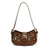 Premium underarm bag, new niche Spice Girl trendy cool shoulder bag, retro rivet locomotive messenger bag