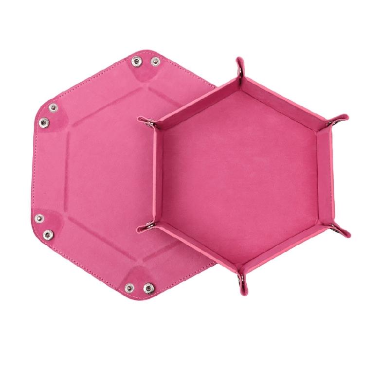 Dices Folding Tray PU Leather Velvets Holder Portable Folding Dices Rolling Tray