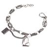 BFCLUB Silver Hiphop Thick Heart Bracelet for Women Men Vintage Handmade Hasp Bracelet Birthday Gift