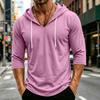 Men's Loose Fit Casual Hoodie Lightweight Pullover with 3/4 Sleeve Drawstring Hooded Shirt for Everyday Wear
