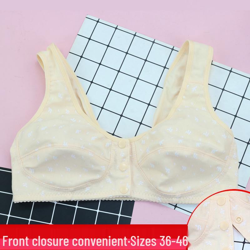 Front Buckle Seamless Wire-Free Bra for Middle-Aged and Senior Women - Supportive and Comfortable Fit