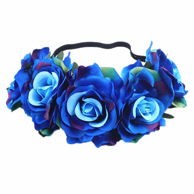 Halloween Rose Hair Band Hair Hoop Cosplay Costume Party Flannel Flowers Crown Headband Festival Hair Garland Wedding