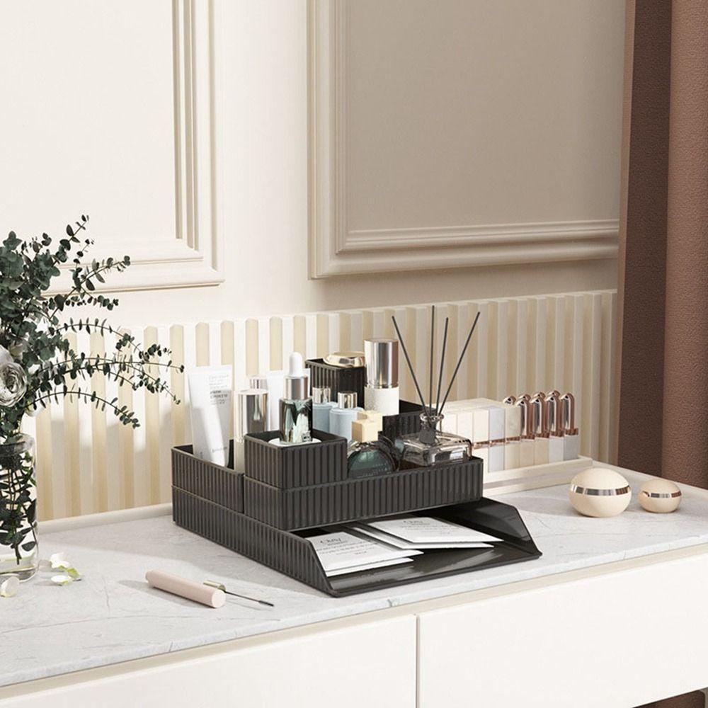 PET Makeup Storage Box Drawer Storage Divided Organizing Box New Drawer Storage Box  Lipstick