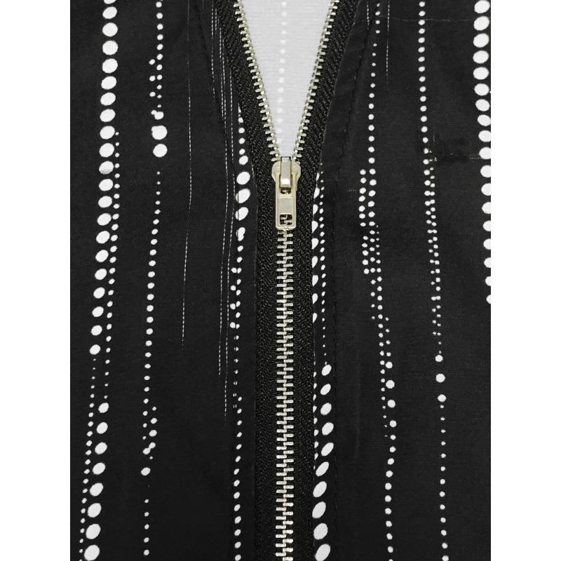 Spring and Autumn Leisure Commuting Elegant Stripe Zipper Long Sleeve Women's Blouses & Shirts