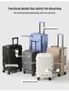 Side-Opening Expandable Luggage Set: Includes Large 24-Inch Suitcase with 20-Inch Carry-On, Silent Universal Wheels, and Trolley Attachment.