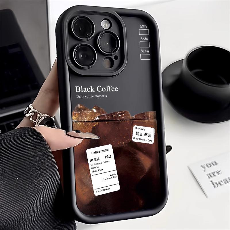 Coffee Phone Case For iPhone 15 Pro Case For iPhone 11 16 12 13 14 Pro Max XR XS 7 8 Plus SE Candy Color Shockproof Bumper Cover