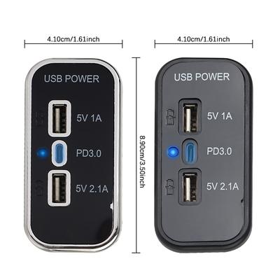 Quick Charge Panel Wall Mount Car Charge Adapter Dual USB Charger Outlet 12/24V 3 Port USB Charger Socket