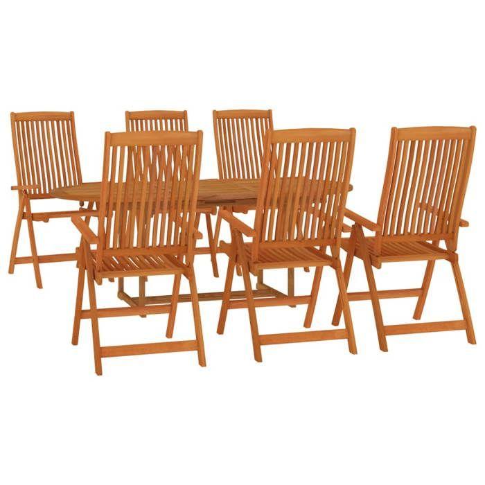 VidaXL Ensemble à Dîner de Jardin 7 pcs Mobilier de Salle à Manger de Patio Table et Chaises de Repas de Terrasse Extérieur 3087336