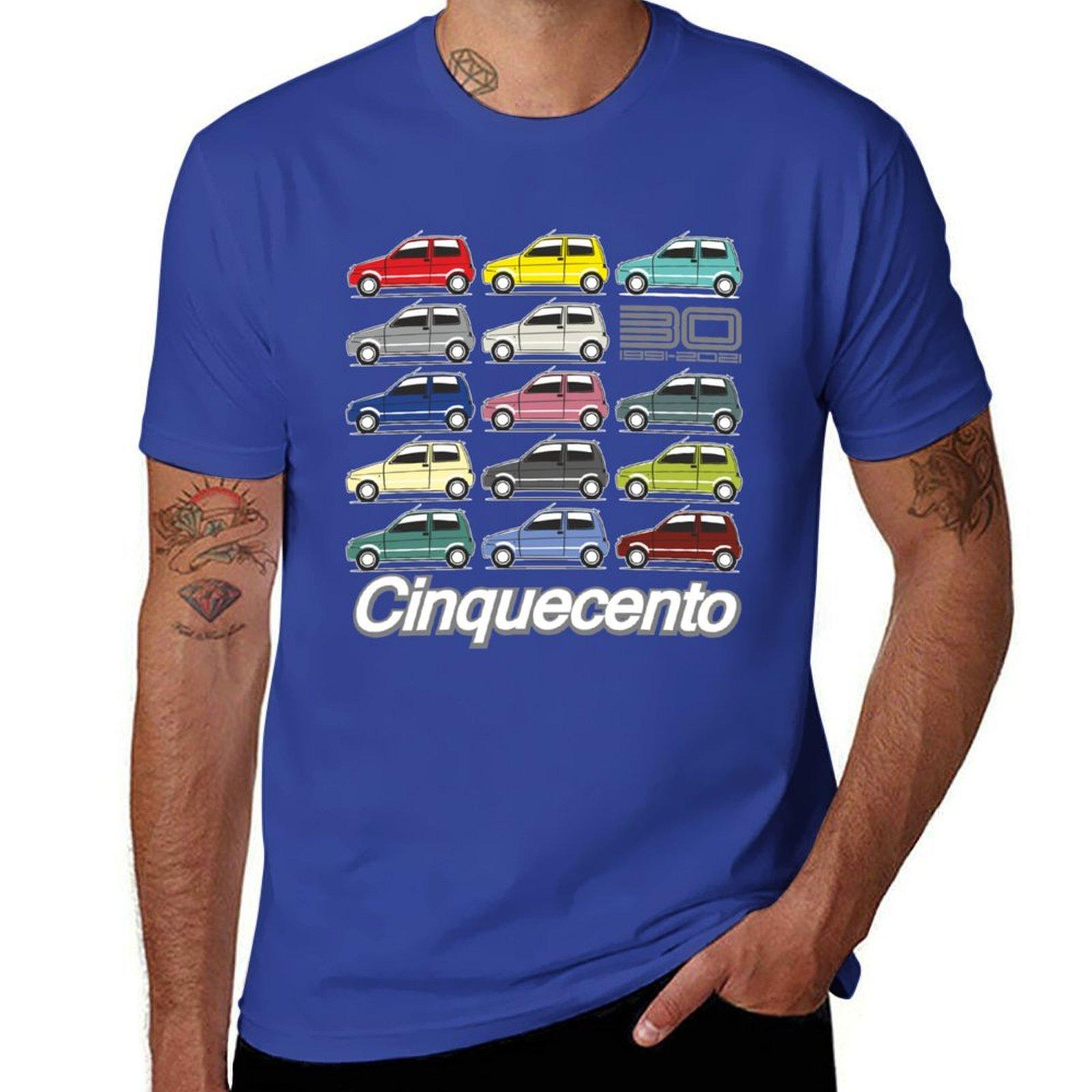 XIXI Fashion Fiat Cinquecento 30 jaar T-shirt schattige kleding vintage kleding T-shirt met korte mouwen heren t-shirts 4XL