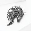 Brooch Pin Retro Style Horse Head Design Anti-oxidation Anti-rust Brooch Sweaters Hats Bags Fashion Accessory