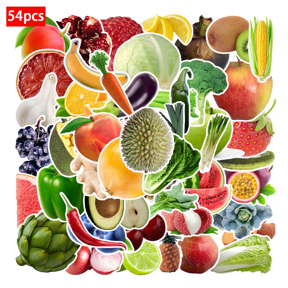 

54 Fruit & Vegetable Educational Stickers for Kids - Best-selling Identification Set