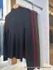 Machine Washable Metallic Thread Round Neck Sweater, Fine Spun Merino Wool, Half High Neck Base Layer