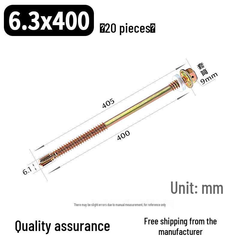 Sechskant-Selbstbohrschraube für Farbstahl und Dachziegel aus Harz mit verlängerter Bohrspitze