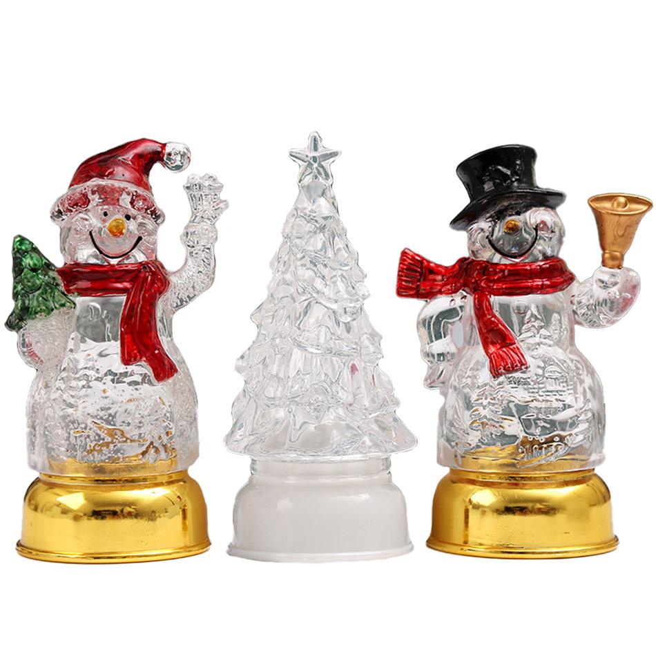 Zestaw Świątecznych Świec Dziadek Drzewko Bałwan Wigilia Karnawał Romantyczne Ozdoby Światło LED Dekoracja Świąteczna Świece Światło