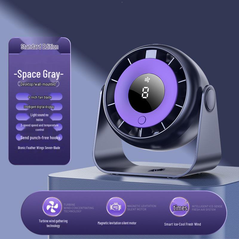 

2025 Compact Silent USB Charging Fan for Home, Office, Dorm Smart Display Circulation Fan, Long-lasting