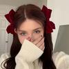 Elegant Bohemian Style Velvet Hair Clips Rectangular Shape Christmas Bow Print Hair Accessories Hair Design Accessory Set