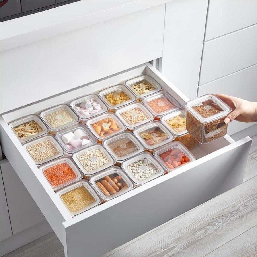 

6 шт. Sude кухонный ящик для хранения продуктов, органайзер, набор контейнеров, вакуумная крышка, герметичная прозрачная квадратная банка, коробка для еды, набор контейнеров для еды, квадратная коробка для холодильника
