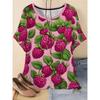 Fashion Women's Crew Neck Short Sleeve 3D Casual Color Printing Casual Short Sleeve Crew Neck T-Shirt