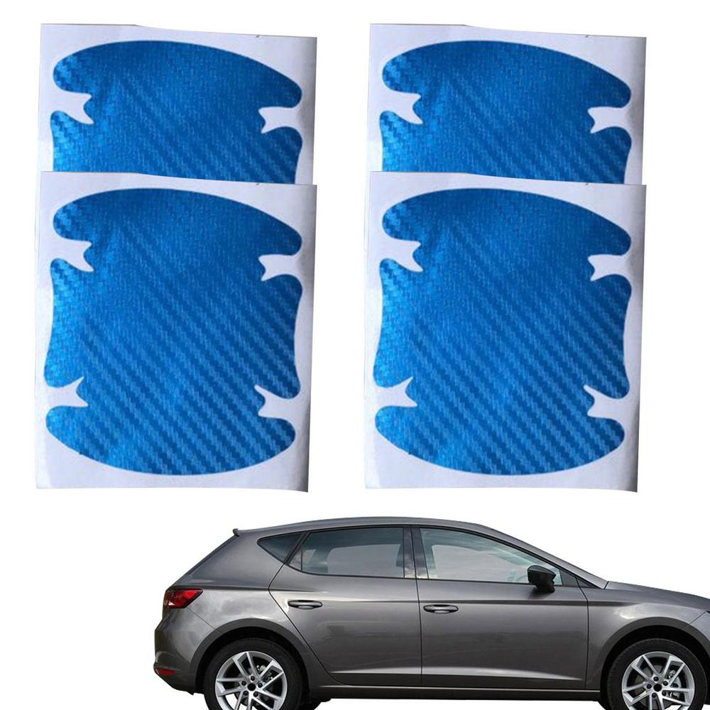 Carbon Fiber Car Stickers 4pcs Protective Carbon Fiber Cover Film Stickers Carbon Fiber Anti Scratches Door Handle Paint Cover