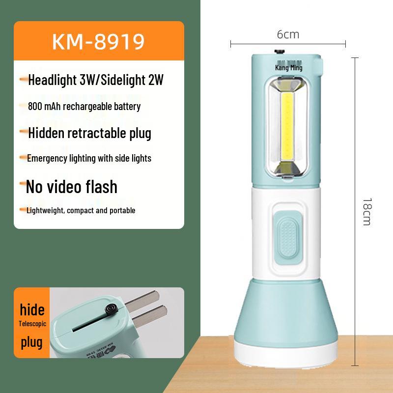 Kangming Portable LED Flashlight: Small, Plastic, Random Color, Emergency Outdoor Lighting
