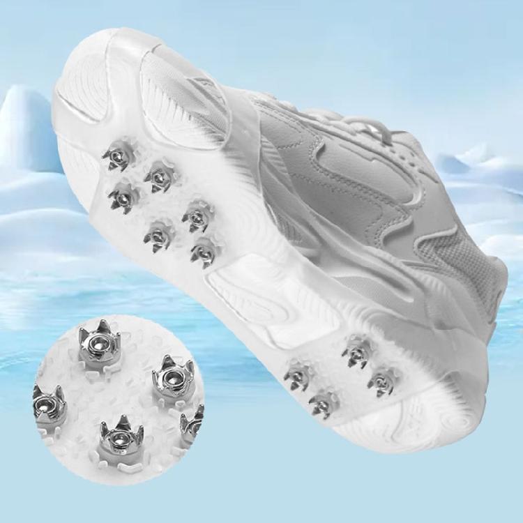 Ice Cleats With 10 Steel Spikes Elastic Silicone Traction Aids For Winter Boots Hiking Shoes Covers Ice Grippers Unisex