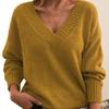 2026 New Women's Pullover Sweater, Loose V-Neck, Casual Versatile Knitwear
