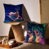 Urusei Yatsura Anime Game Cushion Cover Anti-dustmite Pillowcase Invisible Zipper Silky Short Plush Sofa Cushion Cover