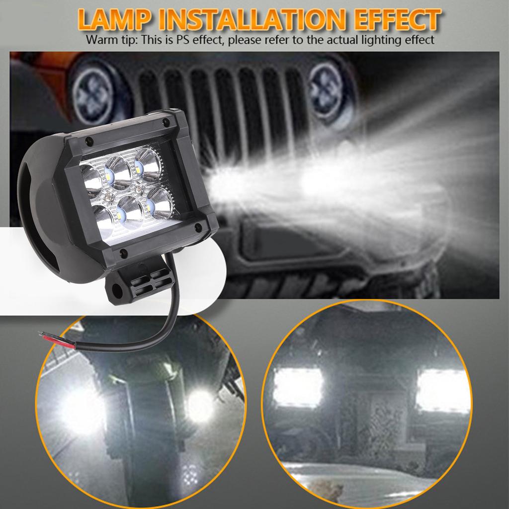 2Pcs 18W 1500LM Flood Led Off Road Lights Bright Driving Fog Light Boat Lights Driving Lights Led Work Light