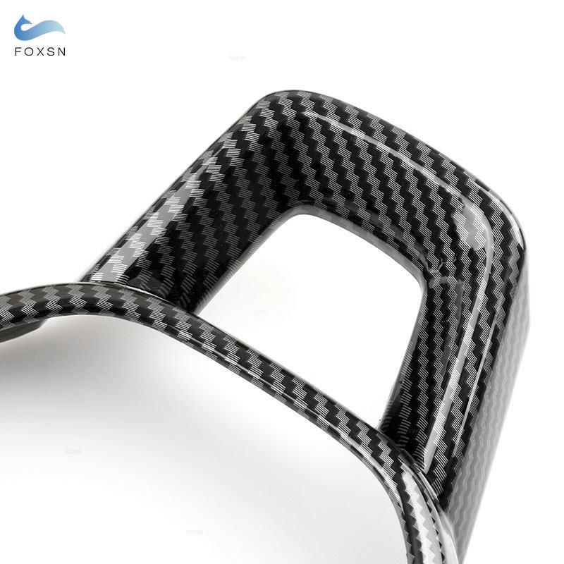 For Honda Civic 11th ABS Carbon Fiber Texture Car Interior Steering Wheel Frame Cover Protective Trim