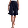Damen Farbige Hohe Taille Plissierte Baumwolle Leinen Lockere Freizeitshorts