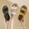 Foreign trade Velcro Roman beach sandals female 2024 new Internet celebrity fairy wind pregnant woman round head flat bottom cool slippers