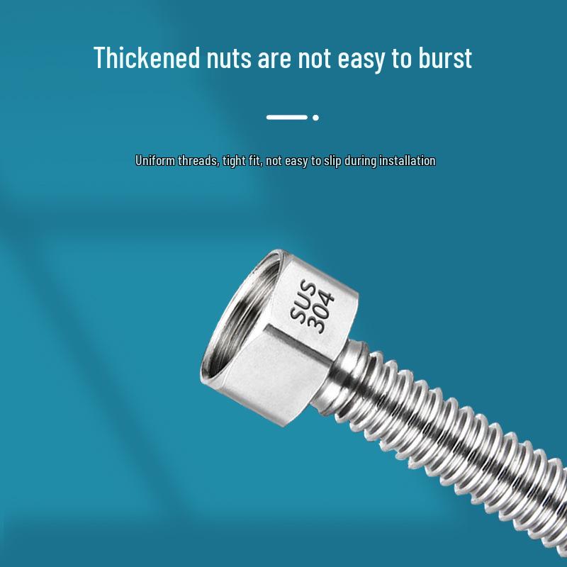304 Stainless Steel Corrugated Explosion-Proof Hose for Hot/Cold Water Faucets and Sinks