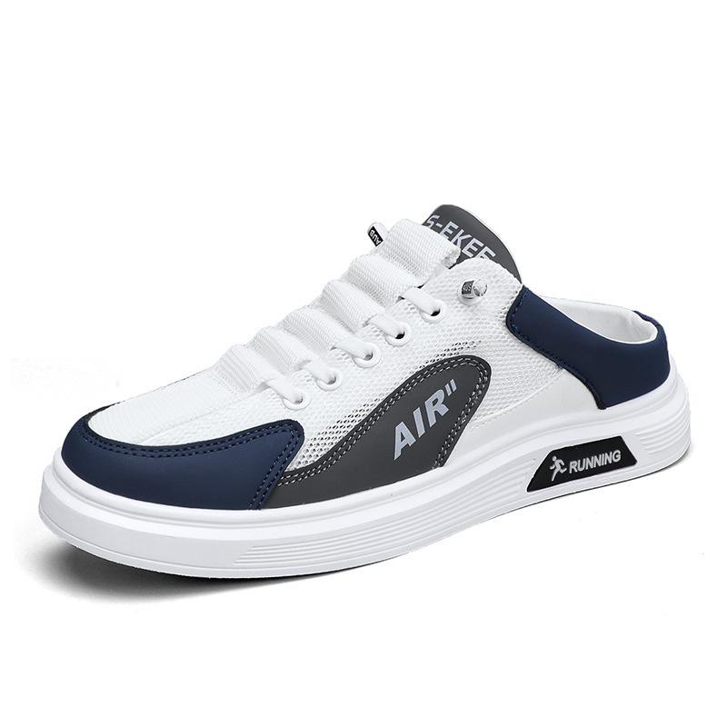 

Новые мужские летние сандалии без каблука, полутапочки с сумкой на голове, интернет-знаменитости, выходящие на улицу, ленивые сандалии из сетчатой ткани, дышащие 39