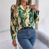 Casual Contrast Striped Suit Collar Long Sleeve Women's Fashion Blouses Shirts