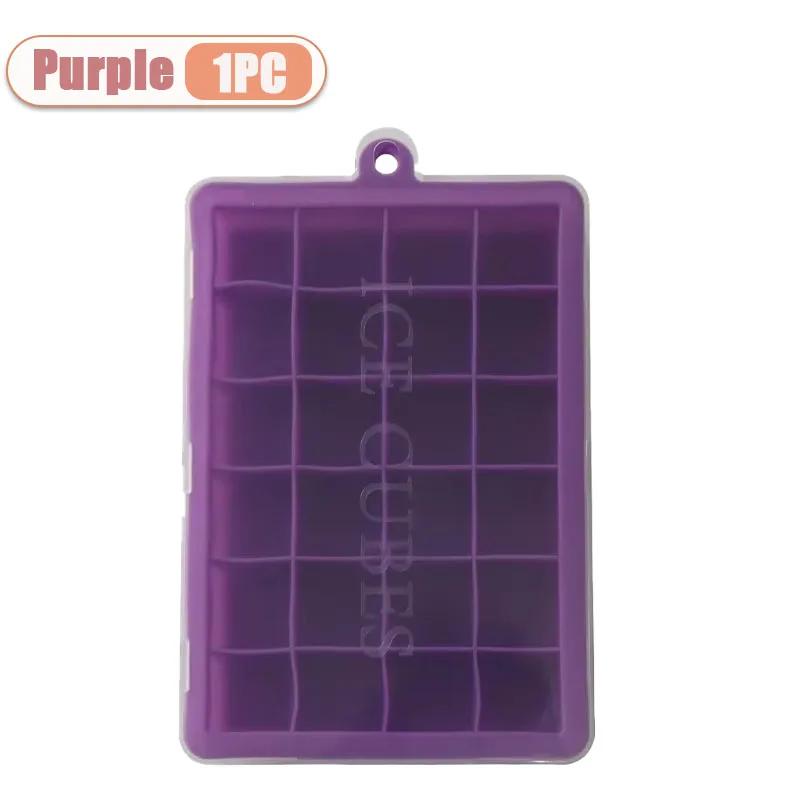 1-4PCS Silicone Ice Cube Tray 24 Cavity Square with Lid for Home Use Ice Making Tools Cold Drink DIY Ice Cream Moulds