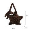 Winter Furry Star Large Capacity Shoulder Bag Vintage Tote Handbags Female Leopard Pattern Plush Crossbody Bags for Women CLE