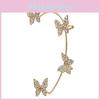 Ear Chic Left Butterfly Ear Cuff For Women Gold Alloy Plating Accessory Fashion