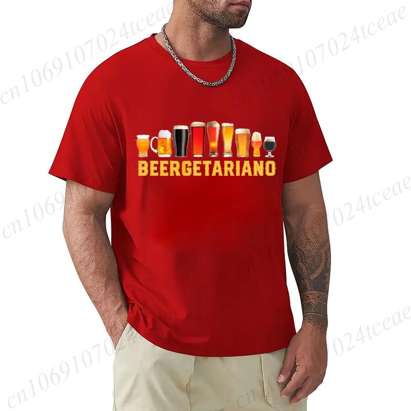 Men's Summer T-Shirts Loose Size Beer Cervezas Regalo Cerveza Humor Alcohol Print Tee Casual Round Neck Short Sleeve T-shirt Top