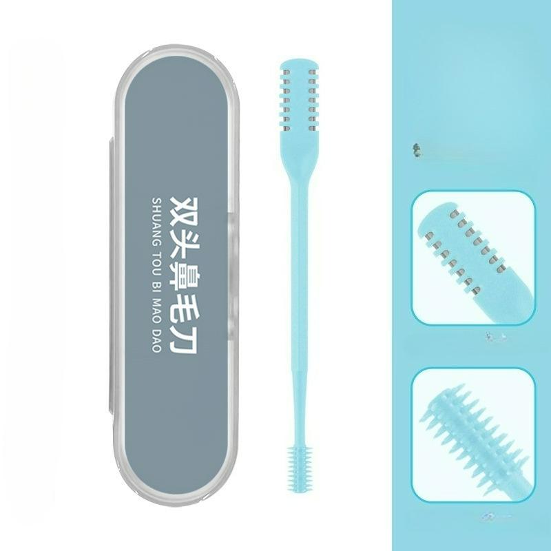 1pcs Double-Sided Knife Nose Hair Trimmer Portable Manual Nose Hair Removal Razor For Men & Women, Washable 360 Degree Rotating For Nose Hair