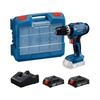 Cordless Hammer Drill - GSB 18V-25 - 2 X GBA 2.0Ah Batteries + GAL 18V-20 Charger + 63 Accessories