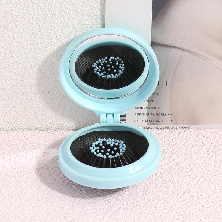 Small Comb Portable Mirror Massage Comb Creative Cute All-in-one Girl Air Cushion Comb Mini Folding Airbag Comb