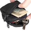 1pc-Nylon Double Zipper Pocket Coin Purse Men Outdoor Pouch Lightweight Small Card Holder Keys Storage Belt Waist Bag