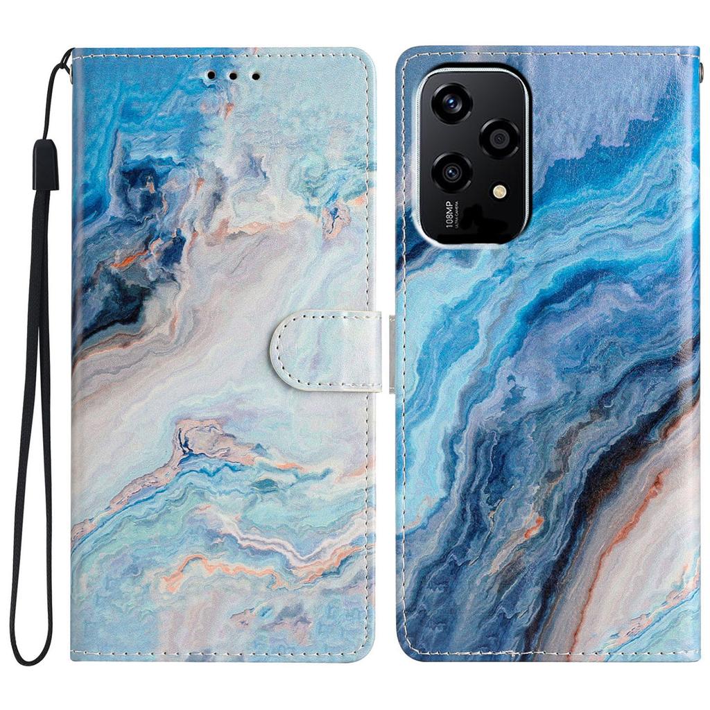 For Honor 200 Lite Wallet Case PU Leather Pattern Printing Stand Phone Cover with Strap